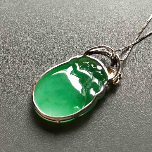 糯种阳绿灵猴翡翠福禄寿18k黄金镶嵌 商品图3