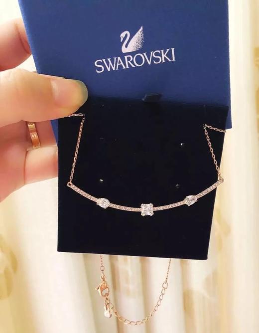 施华洛世奇专柜tiffany提芬妮笑脸项链同款三颗大水晶超闪