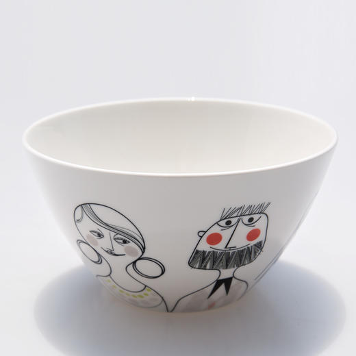 blisshome可爱手绘卡通釉下彩小碗米饭碗家用吃饭陶瓷餐具日式