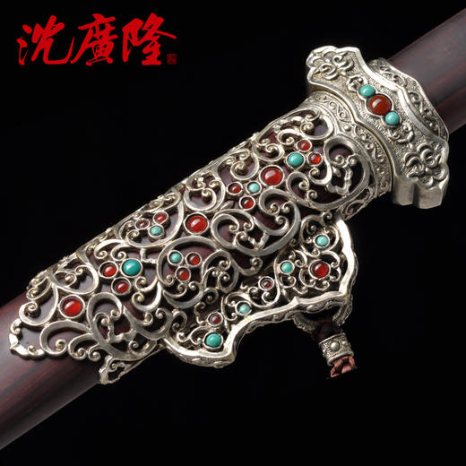 紫英唐剑 沈州作品 紫檀木唐剑 沈广隆剑铺龙泉沈广隆宝剑仿古传统刀剑 sgl-3101 未开刃 商品图3