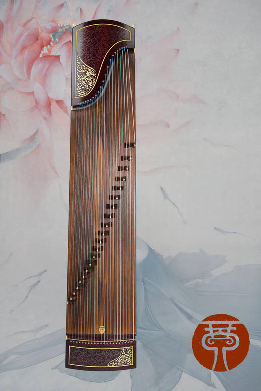 敦煌牌古筝698jm风枝吟月繁花如梦图案