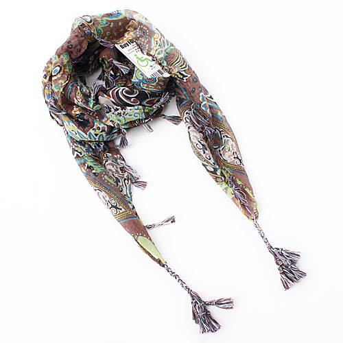 印花复古方巾女丝巾围巾流苏款 A20