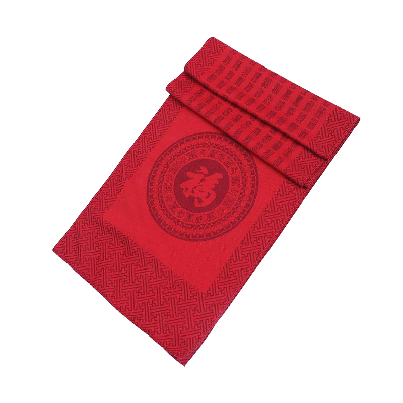 SAINTJOY 上久楷 真丝长巾 万福金安·暗红 CJ16541