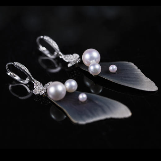 「翩翩」Akoya珍珠镶钻耳坠 商品图3