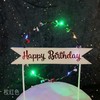 特价创意发光Birthday生日快乐花环蛋糕插牌派对甜品台 藤枝氛围灯 商品缩略图3