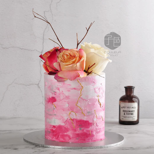 （C027) Couleur Violet 自然系鲜花乳酪霜蛋糕【特高款】 商品图1