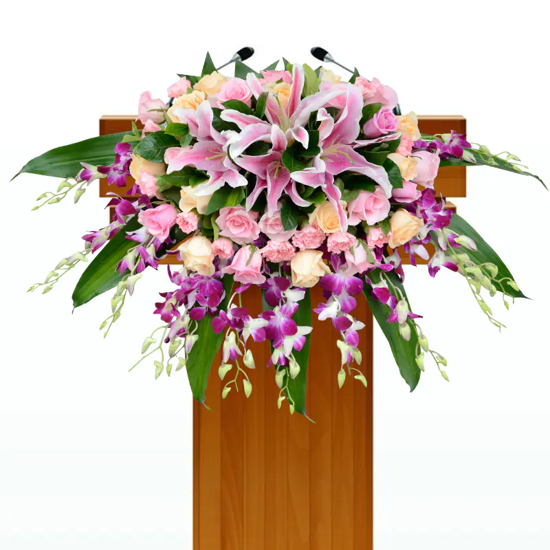 讲台花花-会议布置桌面花演讲台会议室花艺装饰花桌面花商务鲜花