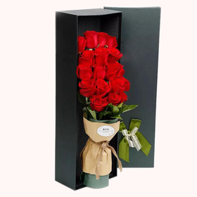 游鱼的许愿-19支红玫瑰礼盒-全国鲜花速递同城鲜花店配送生日花北京上海杭州广州深圳订花送花