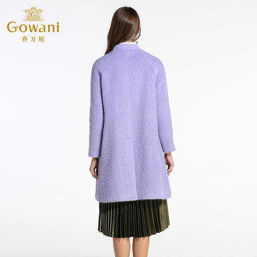 乔万尼冬季毛呢外套女A版修身中长款简约大气长袖羊毛呢子大衣E154A250 商品图3