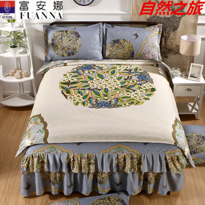 MS-HM-001新款富安那专柜全棉大版花爆款双边床裙款四件套 商品图8