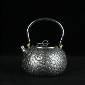 《必福多福》纯手作银制壁虎葡萄提梁壶（定）