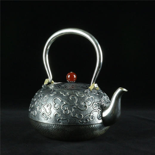 《万福万寿》纯手作福寿纹银壶（定） 商品图0