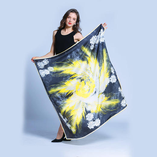 优品堂“倾城绝色”重磅桑蚕丝110方巾真丝巾 商品图3