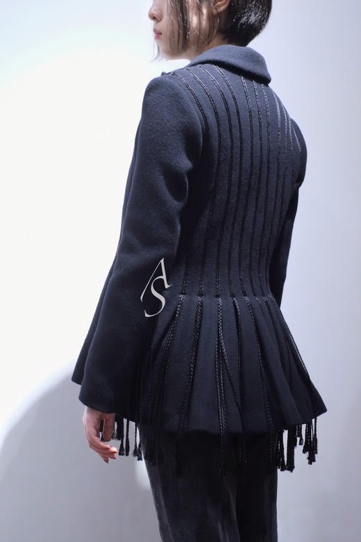 Xuzhi  黑色流苏收腰西装 商品图2