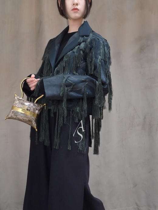 Xuzhi  墨绿流苏短外套 商品图0