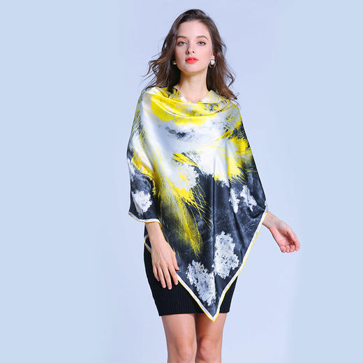 优品堂“倾城绝色”重磅桑蚕丝110方巾真丝巾 商品图2