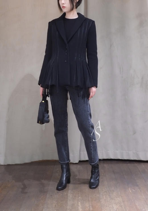 Xuzhi  黑色流苏收腰西装 商品图3