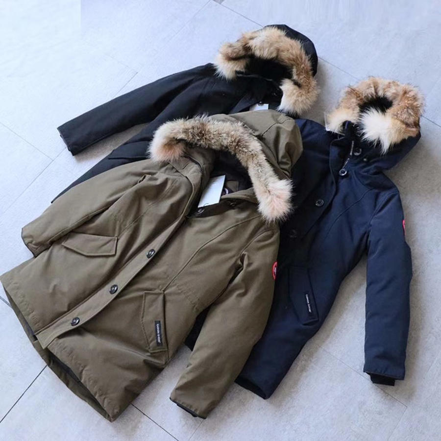 cana** goos*中长款狼毛羽绒服 【单重1.7kg】