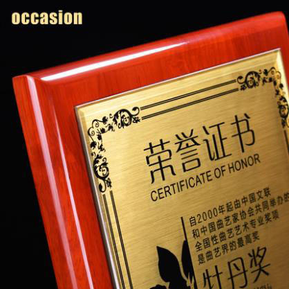 木质奖牌定制木托授权牌定做牌匾创意荣誉证书制作刻字金箔纪念品 商品图2