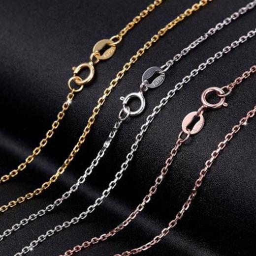 【首饰】金项链女锁骨链盒子链 简约素链玫瑰金o字链送女友 商品图3