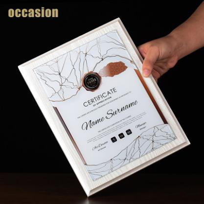 证书聘书制作高档木质授权牌 奖牌定制定做白色木托奖牌 荣誉牌匾 商品图1