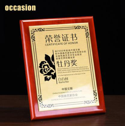 木质奖牌定制木托授权牌定做牌匾创意荣誉证书制作刻字金箔纪念品 商品图3