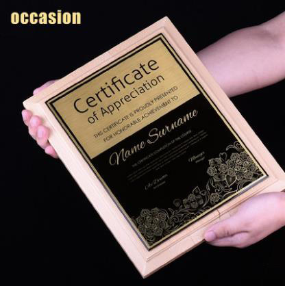 奖牌定制定做 授权牌 纪念牌荣誉牌牌匾定制证书制作木质高档聘书 商品图2