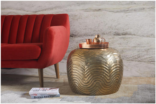 NS家居nsfurniture进口ART系列金属雕花脚凳/茶几/边几NSDE-WR1705*Brass 商品图1