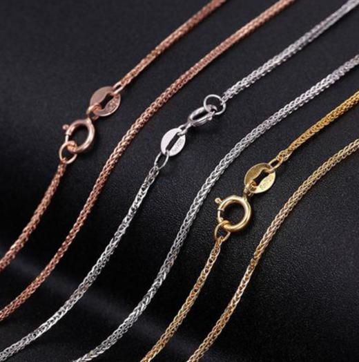 【首饰】金项链女锁骨链盒子链 简约素链玫瑰金o字链送女友 商品图1