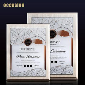 证书聘书制作高档木质授权牌 奖牌定制定做白色木托奖牌 荣誉牌匾