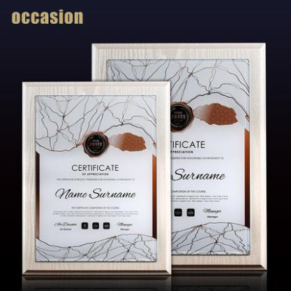 证书聘书制作高档木质授权牌 奖牌定制定做白色木托奖牌 荣誉牌匾 商品图0