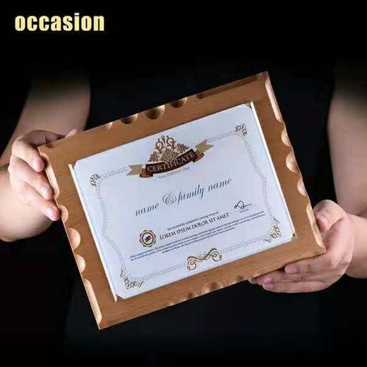 盛典 实木奖牌定制定做 荣誉证书定做授权牌授权书制作荣誉牌牌匾 商品图1