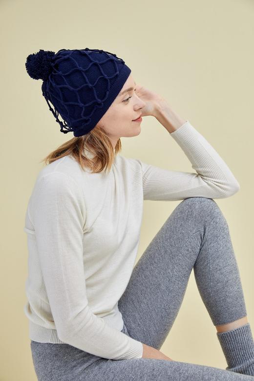 秋冬 手工编结网纹帽子  SJF18P142N 商品图7