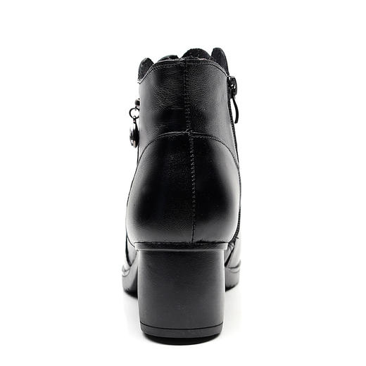 MLD1826欧美真皮粗跟尖头水钻秋冬防滑新款短靴 商品图3