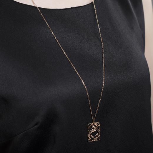 「窗」钻石14K玫瑰金项链 商品图1