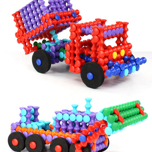 3岁几万块的早教中心必备教具能拼出百种造型的竹节棍积木playstix