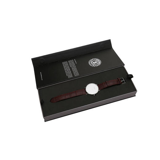 BL520-1314MWWB BENTLEY 钢色壳白面黑色鳄纹牛皮表带男士腕表 商品图7