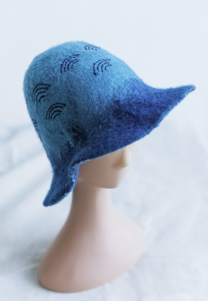 羊毛毡湿毡创意刺绣帽子需定制49天o蘸毡之颜