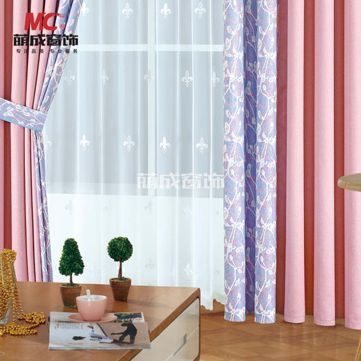 成品窗帘6612系列tt棉麻拼接布竖拼