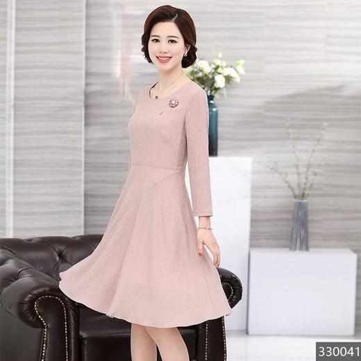 水墨佳人 中年女装裙子妈妈装春秋装连衣裙40-50岁中长款中老年人女