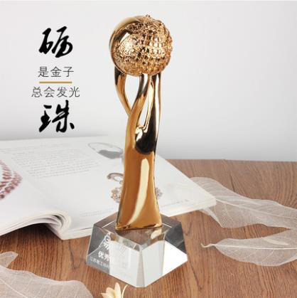 树脂水晶琉璃奖杯奖牌 定做奖牌水晶奖牌奖杯定制创意 商品图0