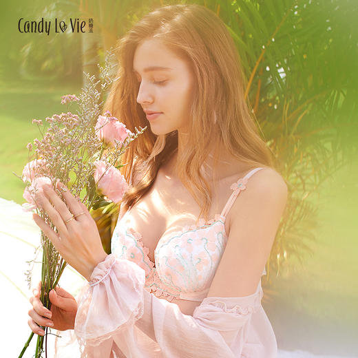 浮萍大罩杯分胸型少女文胸刺绣内衣 商品图3