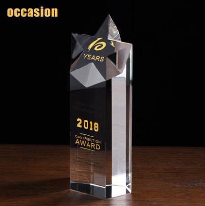 奖杯 水晶 定制 刻字定做创意纪念品制作颁奖比赛奖品水晶五角星 商品图0