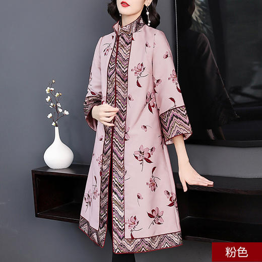 27)中长款改良唐装女外套复古风旗袍上衣中国风汉cy8248