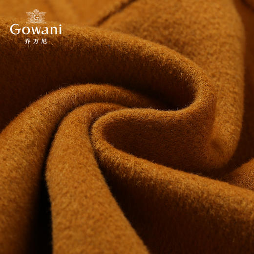 乔万尼冬季呢子大衣女简约时尚撞色修身中长款双面羊毛呢子外套E144A847 商品图4