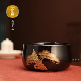 【莺歌烧旗舰店】天目釉金松纹电陶炉