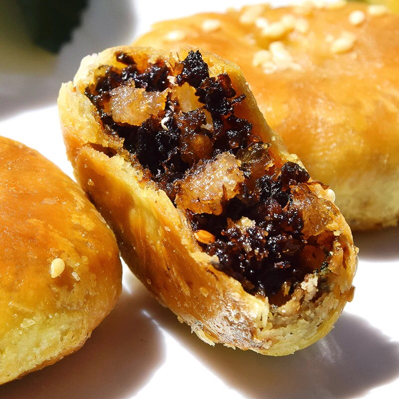 黄山小烧饼安徽特产128g4盒原味甜味香葱辣味四种口味