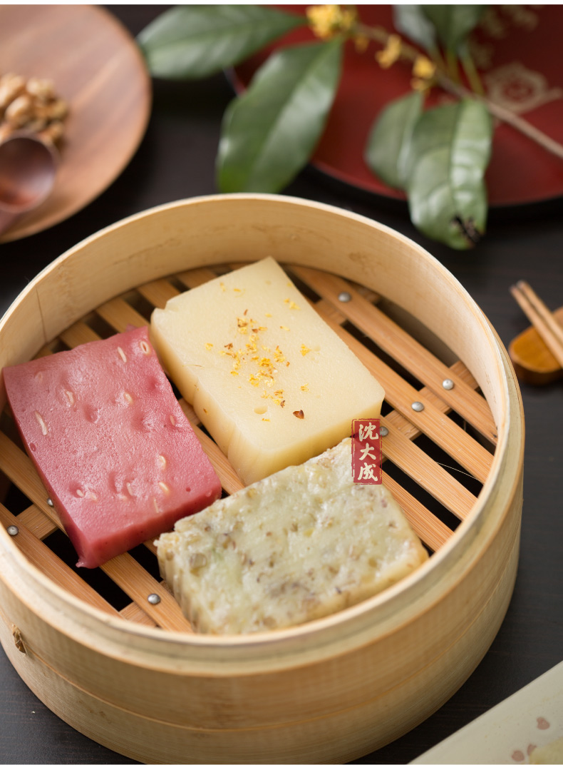 沈大成三色重阳糕糯米糕崇明糕上海发糕传统手工糕点点心桂花糕