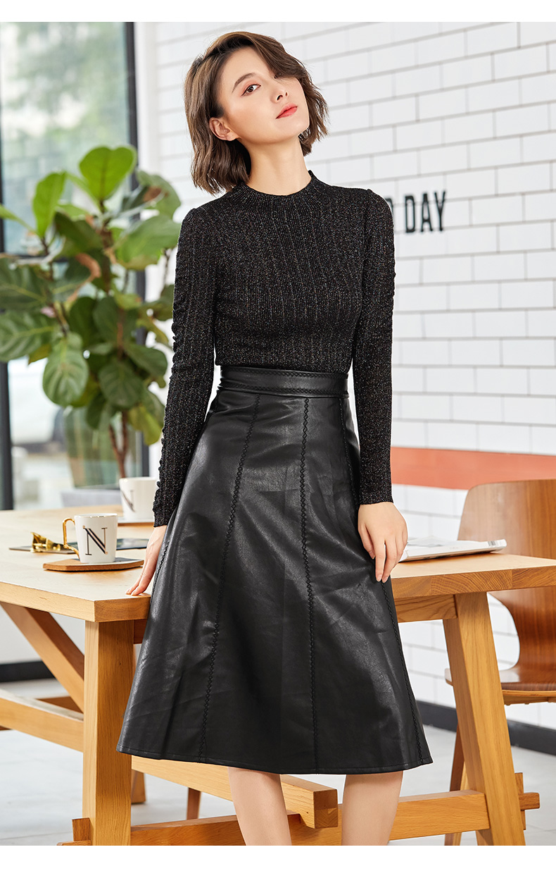 直播专享 断码秒杀【法式复古不挑人 经典百搭 高腰中长小皮裙1832580