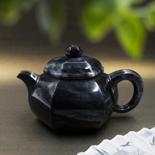 和田玉（青花）玉壶--六方壶（宋鸣放6621）394.37G 商品图0